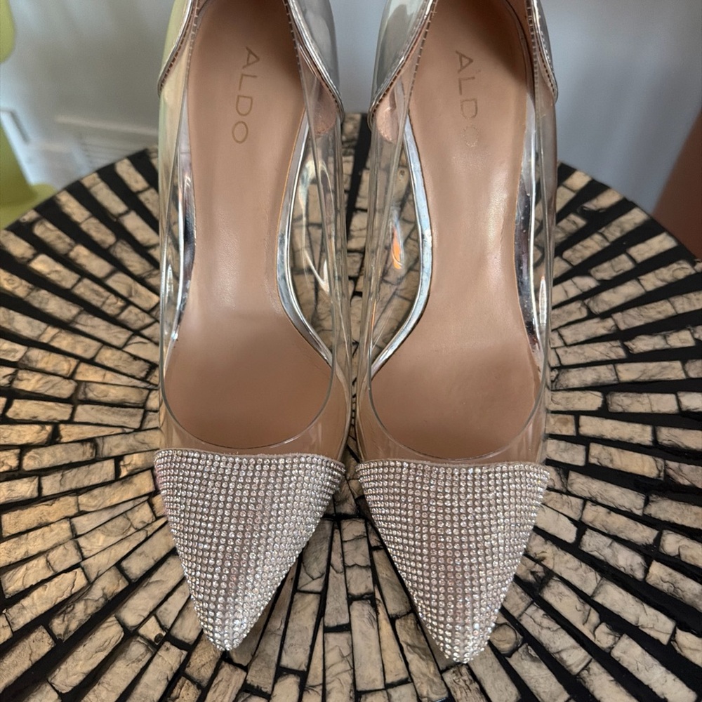 ALDO Silver Embellished Pointed Heels
